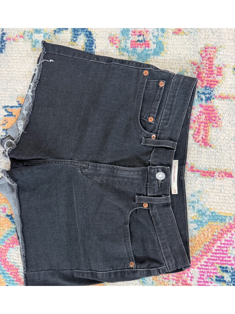 Levis Black High Waist Cutoff Shorts 29